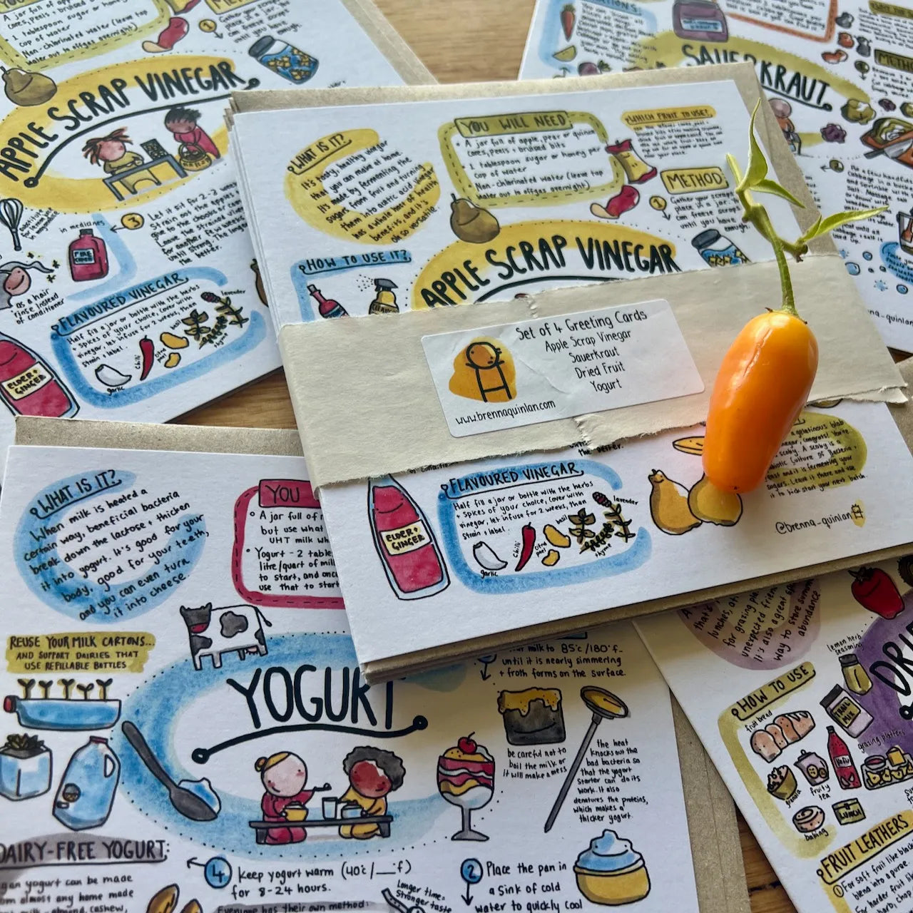 Ferment Greeting Cards (pack of 4) - Brenna Quinlan