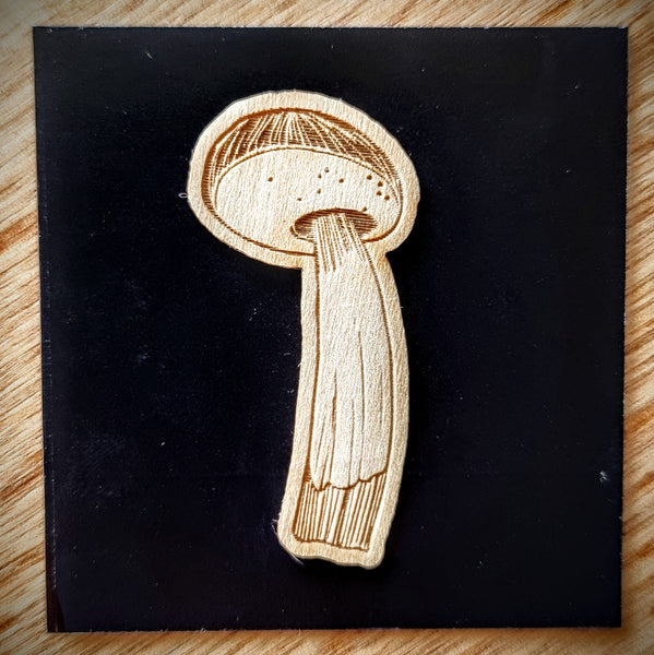 Wooden Mushroom Stickers - 5 Pack