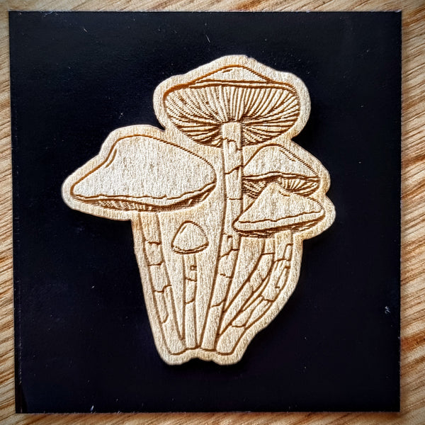 Wooden Mushroom Stickers - 5 Pack