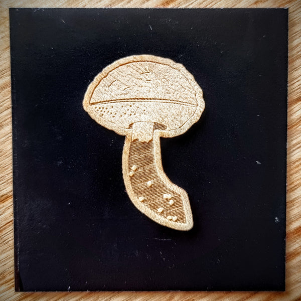 Wooden Mushroom Stickers - 5 Pack