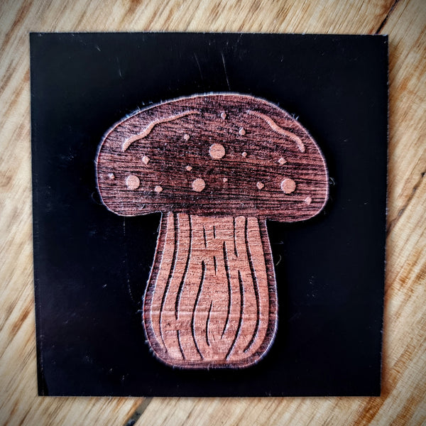 Wooden Mushroom Stickers - 5 Pack